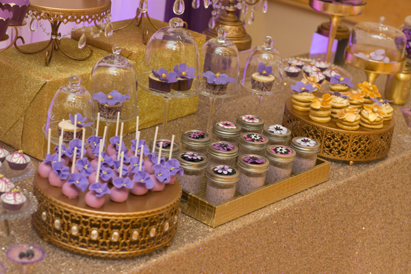 Purple and Gold Dessert Table » mondeliceblog.com